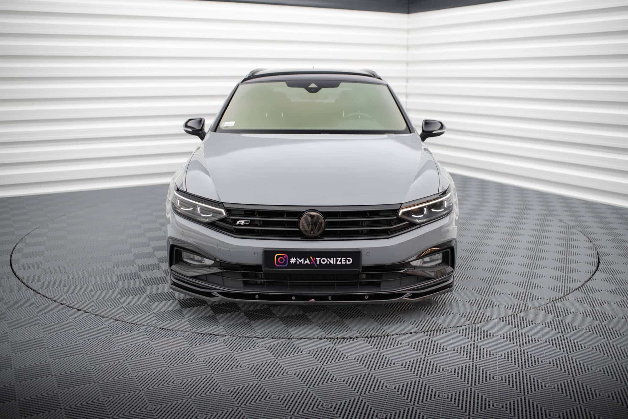 MAXTON DESIGN - Spoiler pod predný nárazník V.2 VOLKSWAGEN PASSAT R-LINE B8 FACELIFT, Čierny lesk – Obrázok 2