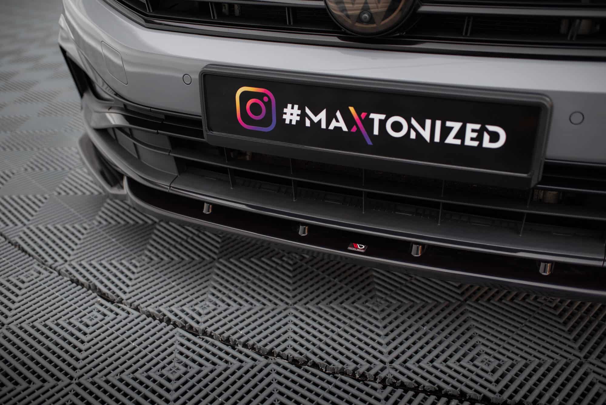 MAXTON DESIGN - Spoiler pod predný nárazník V.2 VOLKSWAGEN PASSAT R-LINE B8 FACELIFT, Čierny lesk – Obrázok 3
