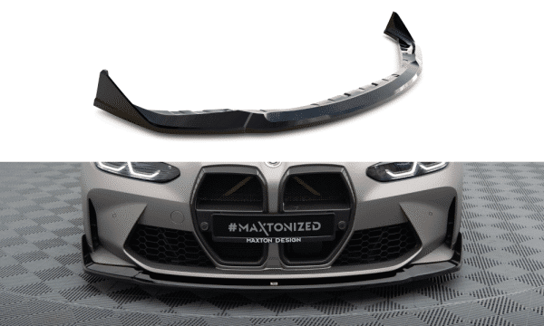 MAXTON DESIGN - Spoiler pod predný nárazník V.4 CSL LOOK BMW M4 G82 , Čierny lesk