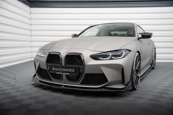 MAXTON DESIGN - Spoiler pod predný nárazník V.4 CSL LOOK vhodné pre BMW M4 G82 , Čierny lesk – Obrázok 3