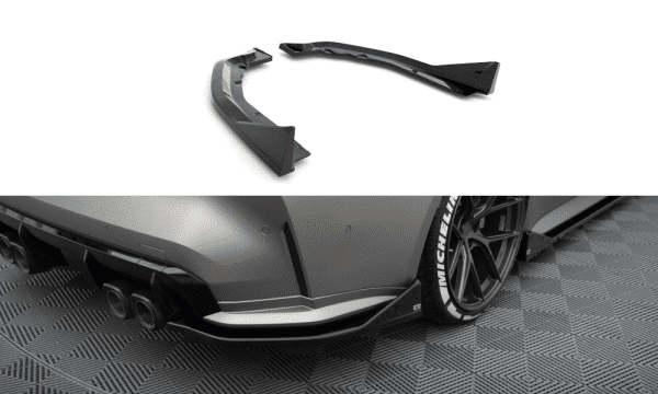 MAXTON DESIGN - Bočné spojlere zadného nárazník CSL LOOK vhodné pre BMW M4 G82  Čierny lesk