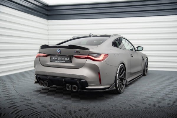 MAXTON DESIGN - Bočné spojlere zadného nárazník CSL LOOK vhodné pre BMW M4 G82  Čierny lesk – Obrázok 2