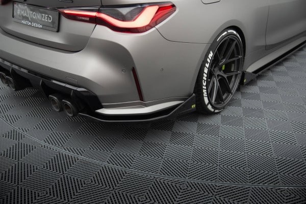 MAXTON DESIGN - Bočné spojlere zadného nárazník CSL LOOK vhodné pre BMW M4 G82  Čierny lesk – Obrázok 4