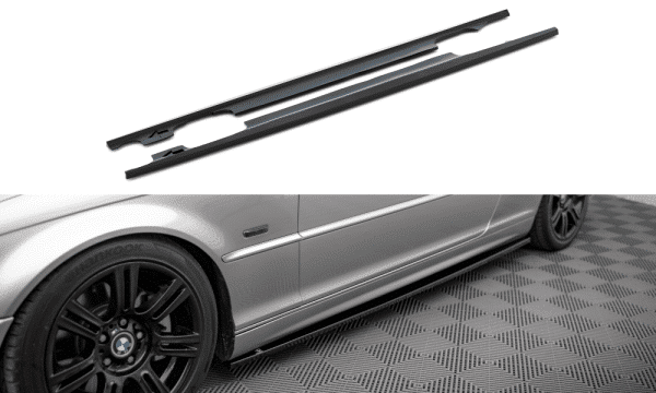 MAXTON DESIGN - Lišty pod bočné prahy vhodné pre BMW 3 COUPE E46 ,Čierny lesk
