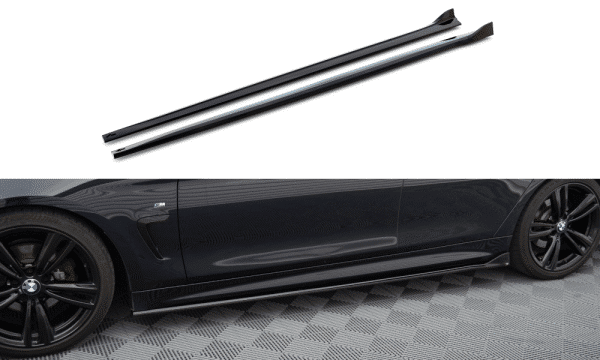 MAXTON DESIGN - Lišty pod bočné prahy  vhodné pre BMW 4 GRAN COUPE M-PACK F36 ,Čierny lesk