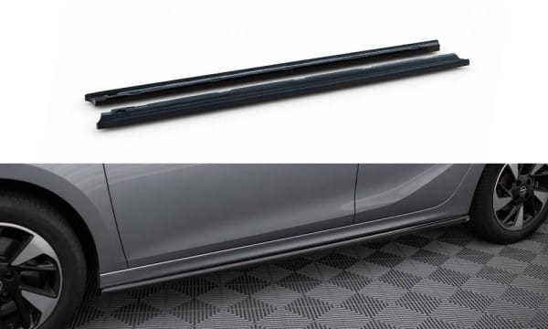 MAXTON DESIGN - Lišty pod bočné prahy  OPEL CORSA F ( MK6), Čierny lesk