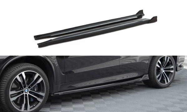 MAXTON DESIGN - Lišty pod bočné prahy vhodné pre BMW X5 M-PACK F15, Čierny lesk