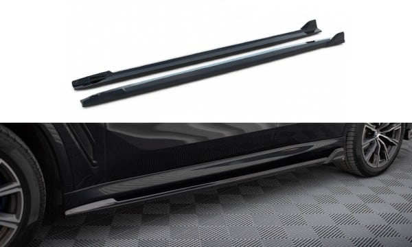 MAXTON DESIGN -Lišty pod bočné prahy vhodné pre BMW X5 M-PACK G05, Čierny lesk