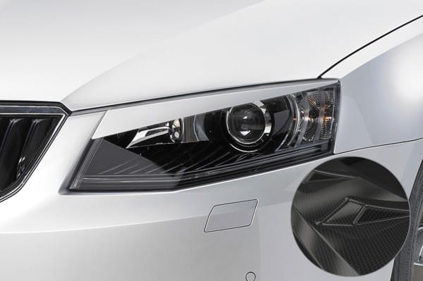 Scheinwerferblenden Carbon Look fĂĽr Skoda Octavia 3 Typ 5E SB197, Carbon look