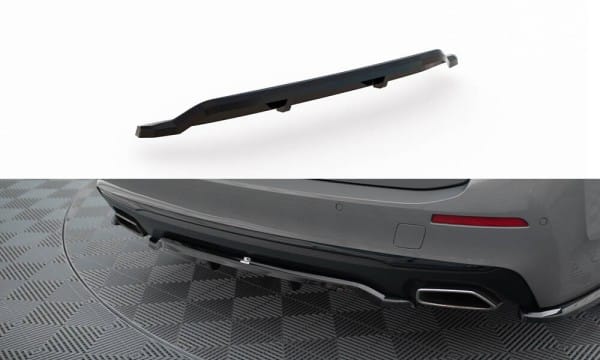 MAXTON DESIGN - Stredový spoiler zadného nárazníka  BMW 5 G30 / G31 FACELIFT, Čierny lesk