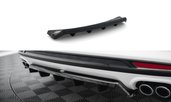 MAXTON DESIGN - Stredový spoiler zadného nárazníka FORD MONDEO SPORT MK5 FACELIFT / FUSION SPORT MK2 FACELIFT, Čierny lesk (Kópia)
