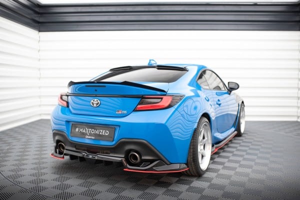 MAXTON DESIGN - Spoiler pod zadný nárazník V.2,TOYOTA GR86 MK1, Čierny lesk + Červená – Obrázok 3
