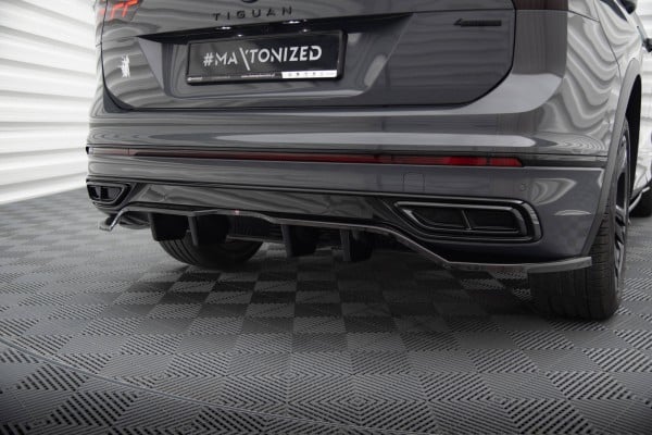 MAXTON DESIGN - Spoiler pod zadný nárazník VOLKSWAGEN TIGUAN R-LINE MK2 FACELIFT, Čierny lesk – Obrázok 3