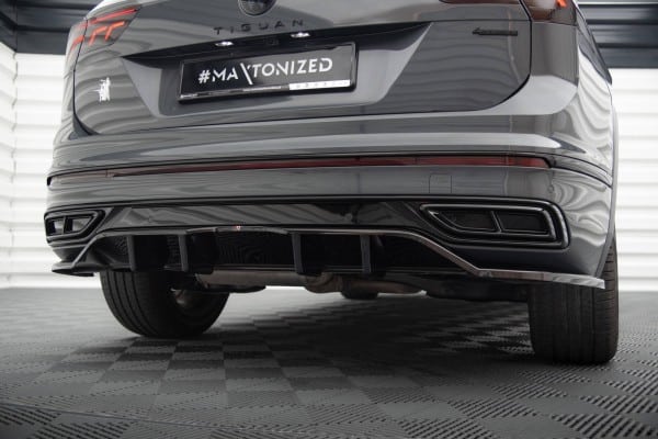 MAXTON DESIGN - Spoiler pod zadný nárazník VOLKSWAGEN TIGUAN R-LINE MK2 FACELIFT, Čierny lesk – Obrázok 5