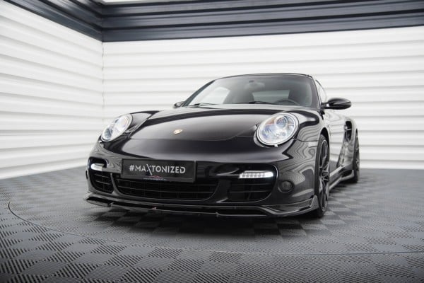 MAXTON DESIGN - Spoiler pod predný nárazník, PORSCHE 911 TURBO 997 , Čierny lesk – Obrázok 3