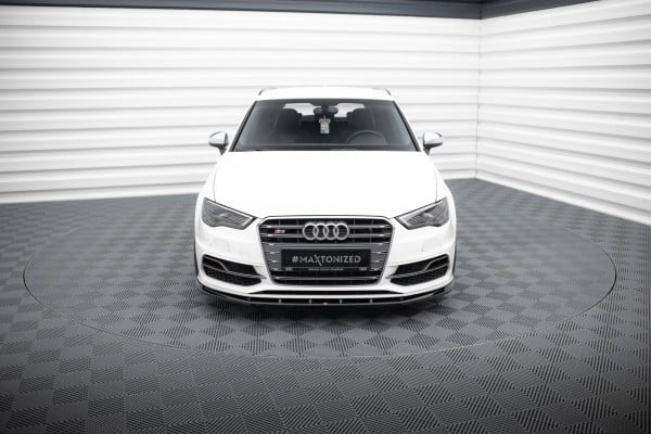 MAXTON DESIGN -Spoiler pod predný nárazník V.1 , AUDI S3 / A3 S-LINE SPORTBACK / HATCHBACK 8V ,Čierny lesk – Obrázok 3