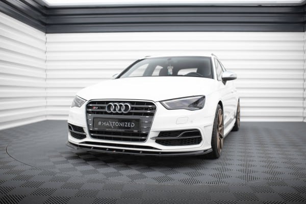 MAXTON DESIGN -Spoiler pod predný nárazník V.1 , AUDI S3 / A3 S-LINE SPORTBACK / HATCHBACK 8V ,Čierny lesk – Obrázok 4