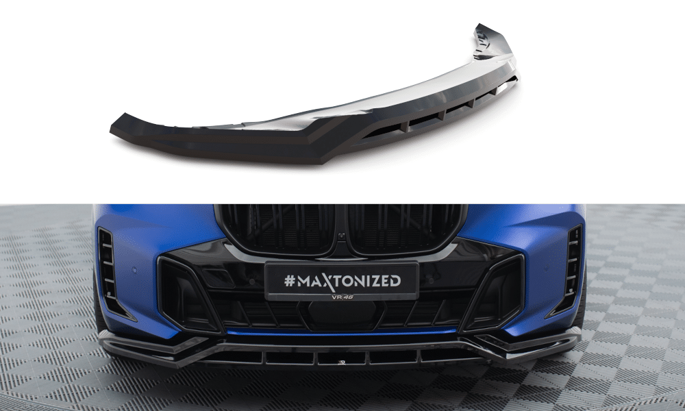 MAXTON DESIGN - Spoiler pod predný nárazník V.1 , vhodné pre BMW X5 M-PACK G05 FACELIFT, Čierny lesk