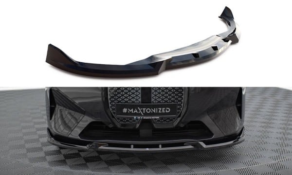 MAXTON DESIGN - Spoiler pod predný nárazník vhodné pre BMW IX M-PACK I20, Čierny lesk