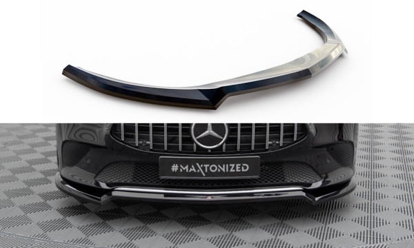 MAXTON DESIGN - Spoiler pod predný nárazník ,MERCEDES-BENZ CLA COUPE C118 , Čierny lesk
