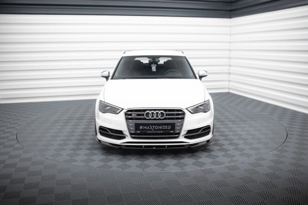 MAXTON DESIGN -Spoiler pod predný nárazník V.2 , AUDI S3 / A3 S-LINE SPORTBACK / HATCHBACK 8V ,Čierny lesk – Obrázok 3