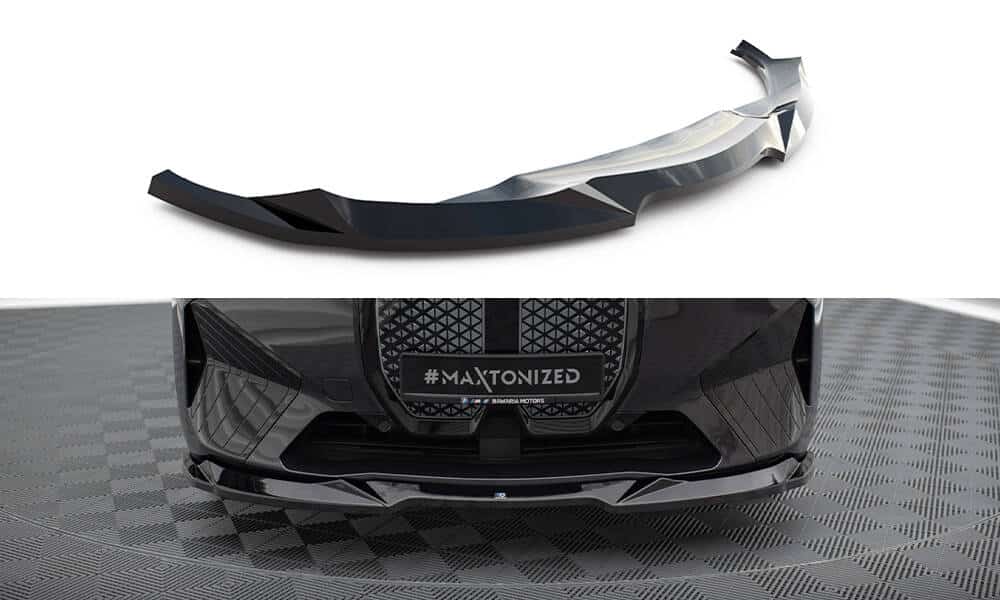 MAXTON DESIGN - Spoiler pod predný nárazník V.2 vhodné pre BMW IX M-PACK I20, Čierny lesk