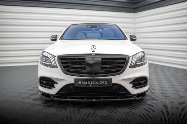 MAXTON DESIGN - Spoiler pod predný nárazník V.2, MERCEDES-BENZ S AMG-LINE W222 FACELIFT, Čierny lesk – Obrázok 2
