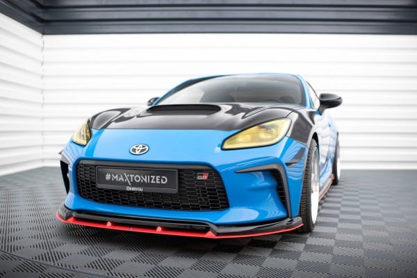 MAXTON DESIGN - Spoiler pod predný nárazník V.2 ,TOYOTA GR86 MK1, Čierny lesk +Červená – Obrázok 3