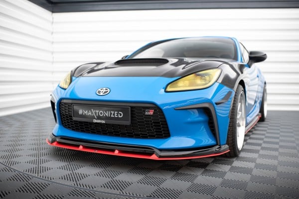 MAXTON DESIGN - Spoiler pod predný nárazník V.2 ,TOYOTA GR86 MK1, Čierny lesk +Červená – Obrázok 4