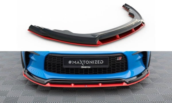 MAXTON DESIGN - Spoiler pod predný nárazník V.2 ,TOYOTA GR86 MK1, Čierny lesk +Červená