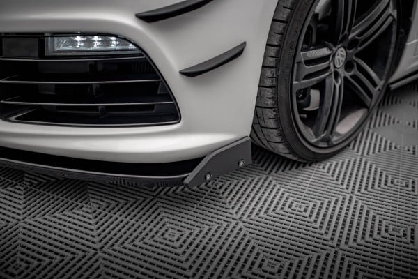 MAXTON DESIGN - Spoiler pod predný nárazník V.3 + Splitre , VOLKSWAGEN SCIROCCO R MK3 , Čierny lesk – Obrázok 4