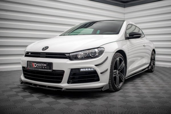 MAXTON DESIGN - Spoiler pod predný nárazník V.3 + Splitre , VOLKSWAGEN SCIROCCO R MK3 , Čierny lesk – Obrázok 5