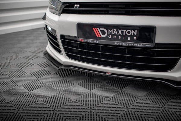 MAXTON DESIGN - Spoiler pod predný nárazník V.4 , VOLKSWAGEN SCIROCCO R MK3 , Čierny lesk