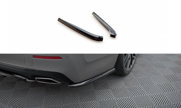 MAXTON DESIGN - Bočné spojlere zadného nárazníka  BMW 5 G30 / G31 FACELIFT, Čierny lesk