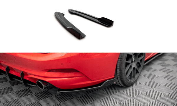 MAXTON DESIGN - Bočné spojlere zadného nárazníka V.6 FORD FOCUS COMBI ST-LINE MK4, Čierny lesk
