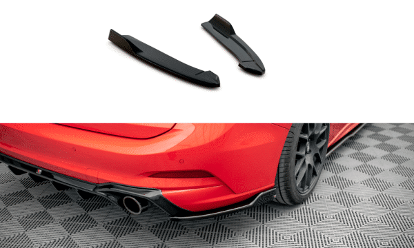 MAXTON DESIGN - Bočné spojlere zadného nárazníka V.8 FORD FOCUS COMBI ST-LINE MK4, Čierny lesk