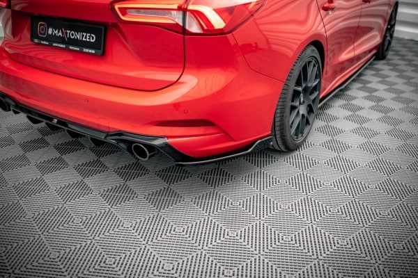 MAXTON DESIGN - Bočné spojlere zadného nárazníka V.8 FORD FOCUS COMBI ST-LINE MK4, Čierny lesk – Obrázok 4