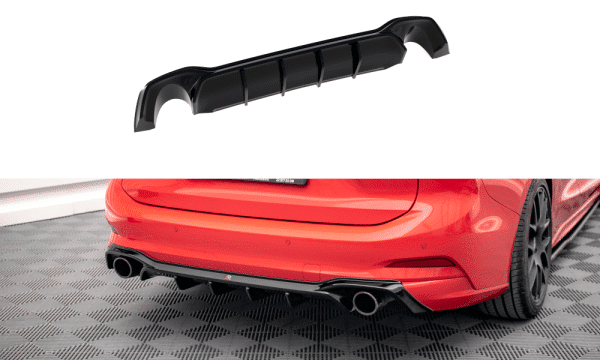 MAXTON DESIGN - Difúzor zadného nárazníka V.2 FORD FOCUS COMBI ST-LINE MK4, Čierny lesk