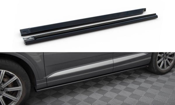 MAXTON DESIGN - Lišty pod bočné prahy ,AUDI Q7 MK2 , Čierny lesk