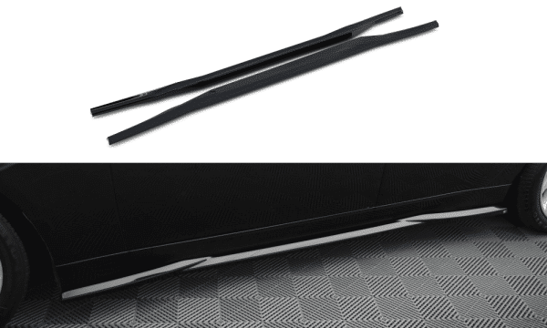 MAXTON DESIGN - Lišty pod bočné prahy vhodné pre BMW 7 E65, Čierny lesk