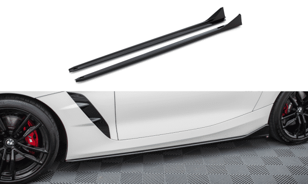 MAXTON DESIGN - Lišty pod bočné prahy  , vhodné pre BMW Z4 M40I / M-PACK G29 FACELIFT, Čierny lesk
