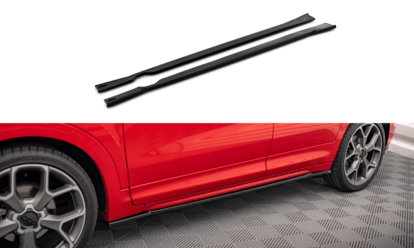 MAXTON DESIGN - Lišty pod bočné prahy FIAT 500X SPORT MK1 FACELIFT, Čierny lesk