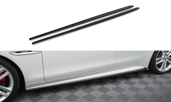 MAXTON DESIGN - Lišty pod bočné prahy JAGUAR XE R-SPORT X760, Čierny lesk