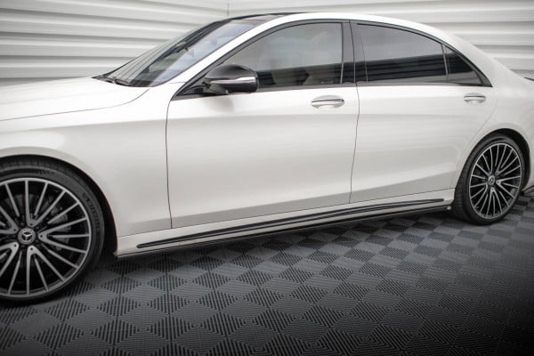 MAXTON DESIGN - Lišty pod bočné prahy, MERCEDES-BENZ S AMG-LINE W222 FACELIFT, Čierny lesk – Obrázok 2