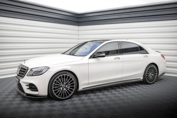 MAXTON DESIGN - Lišty pod bočné prahy, MERCEDES-BENZ S AMG-LINE W222 FACELIFT, Čierny lesk – Obrázok 3