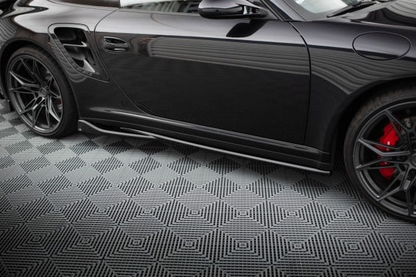 MAXTON DESIGN -Lišty pod bočné prahy, PORSCHE 911 TURBO 997 , Čierny lesk – Obrázok 3