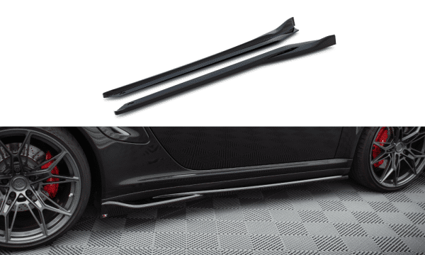 MAXTON DESIGN -Lišty pod bočné prahy, PORSCHE 911 TURBO 997 , Čierny lesk