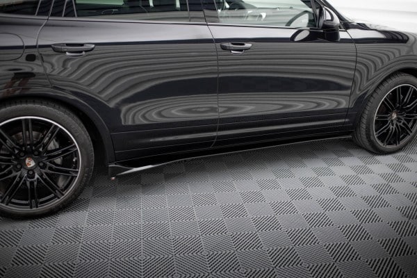 MAXTON DESIGN - Lišty pod bočné prahy, PORSCHE CAYENNE MK2 FACELIFT, Čierny lesk – Obrázok 3