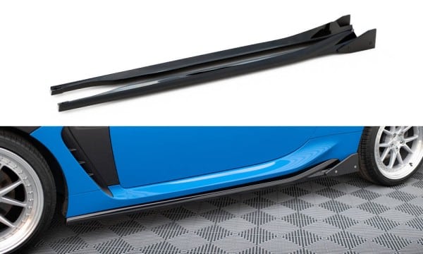 MAXTON DESIGN -Lišty pod bočné prahy V.1 + Splitre, TOYOTA GR86 MK1, Čierny lesk