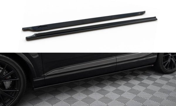 MAXTON DESIGN - Lišty pod bočné prahy , AUDI SQ7 / Q7 S-LINE MK2 ,Čierny lesk